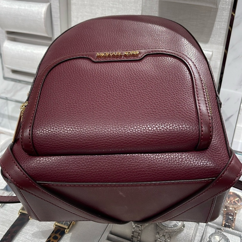 Michael Kors Jaycee Medium Pebbled Leather Backpack
 Oxblood/Golden 
NWT - Picture 12 of 16